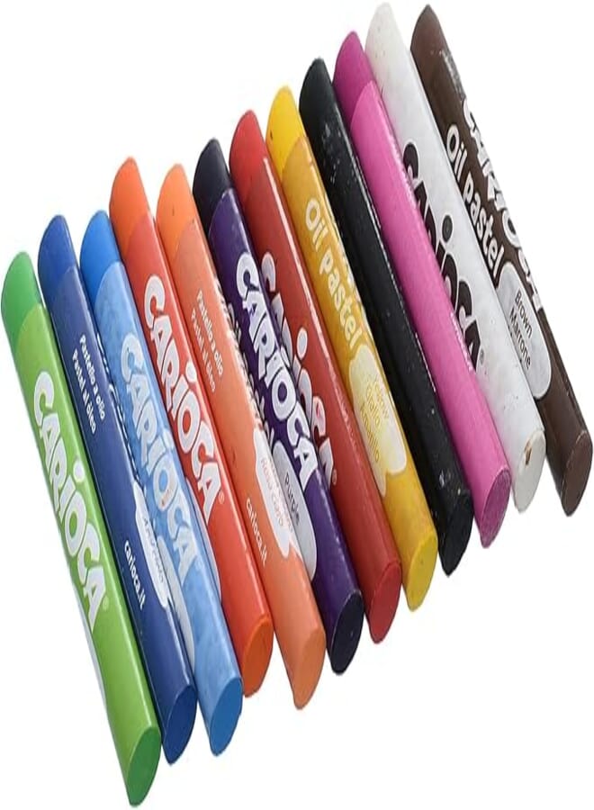 Carioca Oil Pastel 43277 Color High Quality Pack Of 12 Color - Multi Color